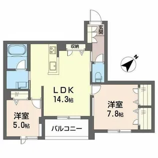 シャーメゾン ペイ ドゥ レーヴ【0201号室】の間取り