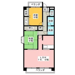 ファミーユすなごA棟【2階】の間取り
