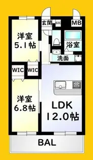 メゾン大里【3階】の間取り