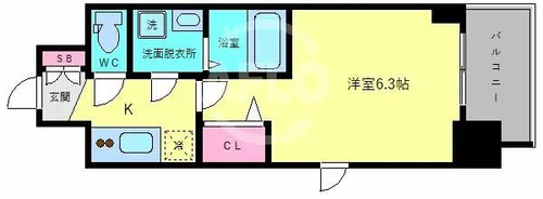 エスリード大阪CENTRAL AVENUE【6階】の間取り