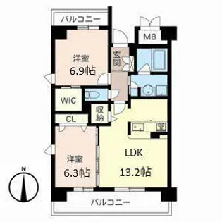 パストラル光町【0405号室】の間取り