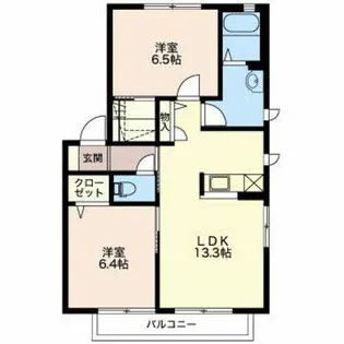 2LDKの間取り画像