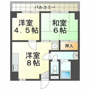 セルサス大道弐番館【3階】の間取り