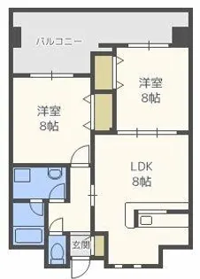ロジュマン浪速【9階】の間取り