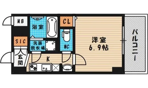 トレヴァンス梅田【4階】の間取り