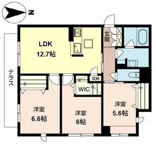 シャーメゾン 和田【0105号室】の間取り