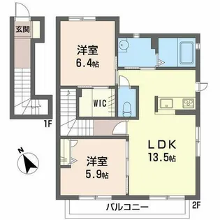 モン・ヴェールG【2階】の間取り