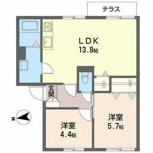 フローラル神宮東【1階】の間取り
