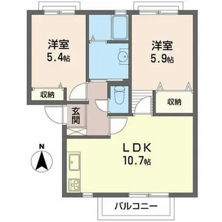 Vingt Domils 水尾 I・II【2階】の間取り