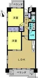 グランドヒルズ東海【5B号室】の間取り