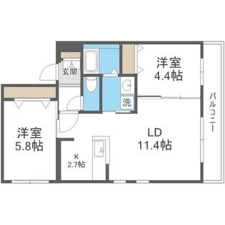 GRANDUKE平岸【2階】の間取り