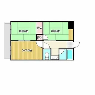 コーポ杉浦【201号室】の間取り