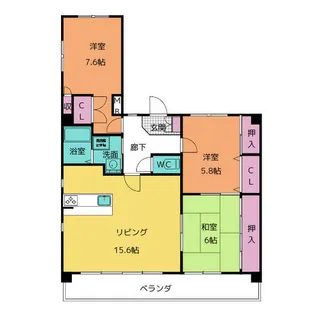 ヴィアーレマルフク南館【1階】の間取り