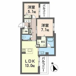 フロント吹上【0201号室】の間取り