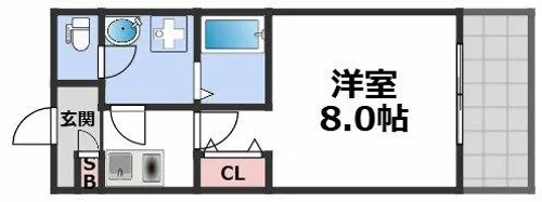 クレスト舎利寺【1階】の間取り