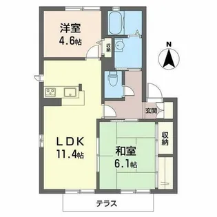 奥野ハイツ【1階】の間取り