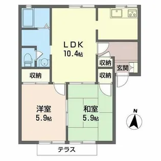フレグランス大門【1階】の間取り