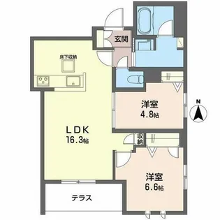 レジデンス 茨木春日【0102号室】の間取り