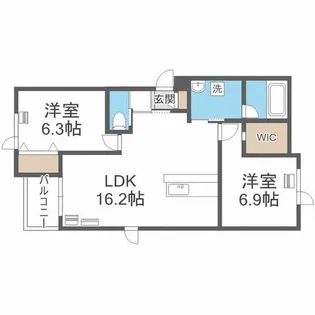 レギア発寒【2階】の間取り