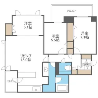コンフォリア札幌植物園【3階】の間取り