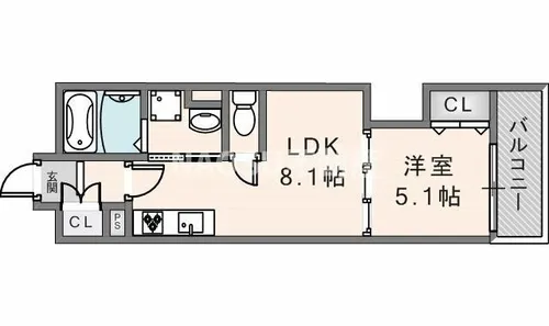 クリエオーレ菱江Ⅱ【202号室】の間取り