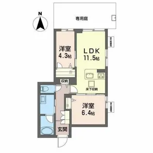 Heritage洛南東寺【0105号室】の間取り