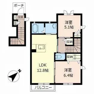 メゾン・ラポール【0201号室】の間取り