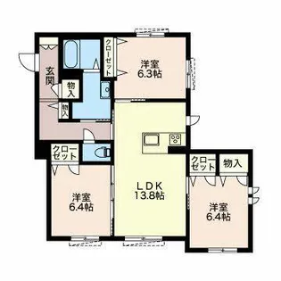 La Maison Claire丸山【0101号室】の間取り