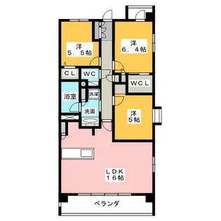 愛知県名古屋市名東区宝が丘【マンション】の間取り