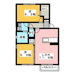 ネオハイツ ホウゲツB【2階】の間取り