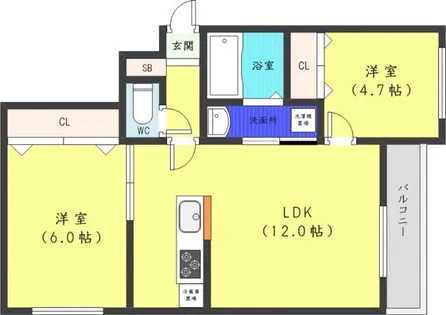 ストラダーレ【5階】の間取り