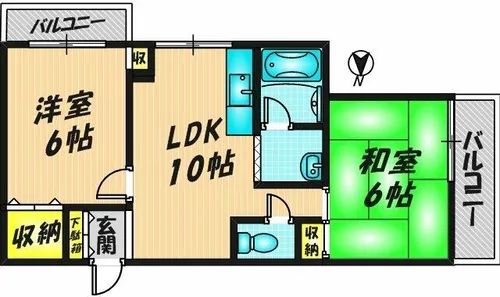 シャトー西村【302号室】の間取り