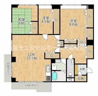 三国ヶ丘グリーンハイツ【3階】の間取り