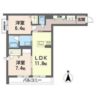 シャーメゾン アーモンド【0202号室】の間取り