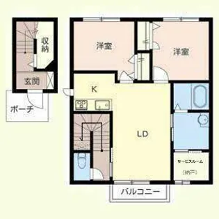 アイリス コート ノース【N201号室】の間取り
