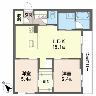 シャーメゾン勝部【0205号室】の間取り