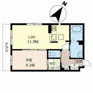 イーストテラス【0105号室】の間取り