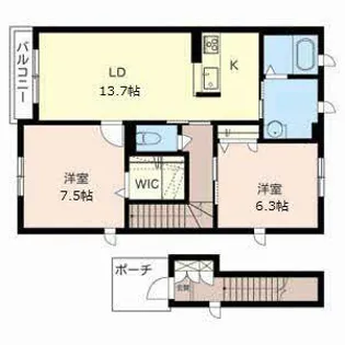 シャーメゾンすずかけ台C【C203号室】の間取り