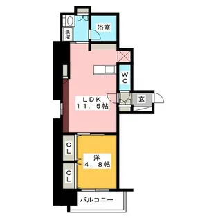 ルシェット白川公園【4階】の間取り