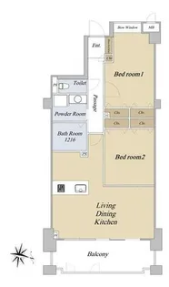 モントーレ大濠ガーデン【2階】の間取り