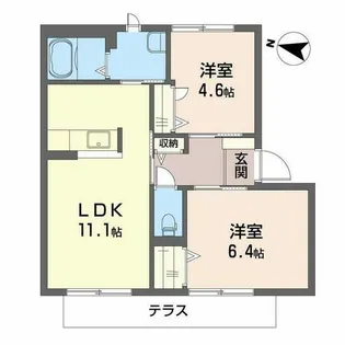 サンパティーク【1階】の間取り