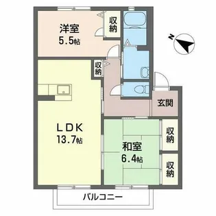 シャーメゾン米田【2階】の間取り