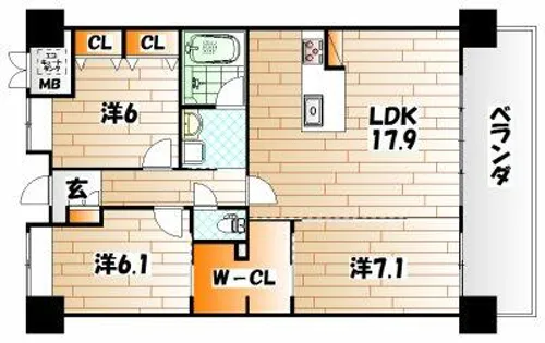ニューガイア下曽根【6階】の間取り
