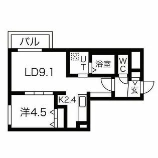ブランシャールEK琴似【4階】の間取り