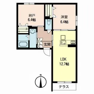 アルフラット【1階】の間取り