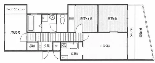 ラフォーレ西里【1階】の間取り