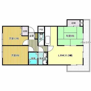 ハイグレード堅下【4階】の間取り