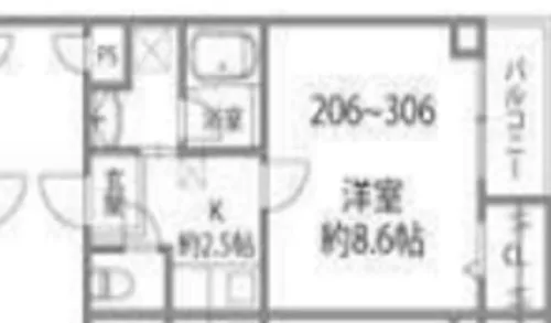 ソリティア桃谷【2階】の間取り