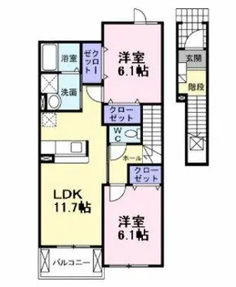 イノセントコートA棟【2階】の間取り
