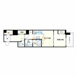 セイワパレス本町東【4階】の間取り